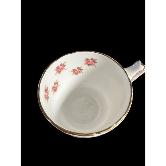 VTG Footed Denitasse Cup & Saucer Set Rosedale (Pink Roses, Crocus Shape) by Joh - Picture 3 of 8